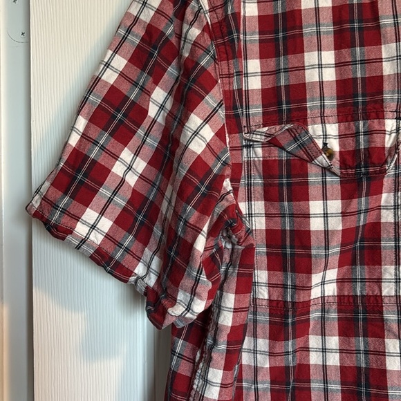 Carhartt men’s red plaid short sleeve button down shirt size XL - Picture 5 of 9